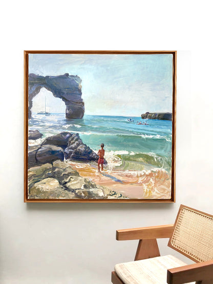 Resaca en playa Albandeira