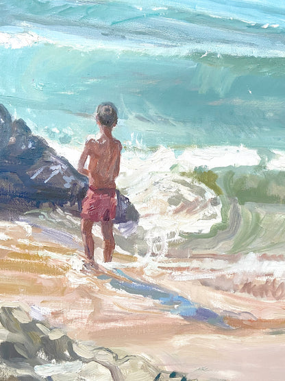 Resaca en playa Albandeira